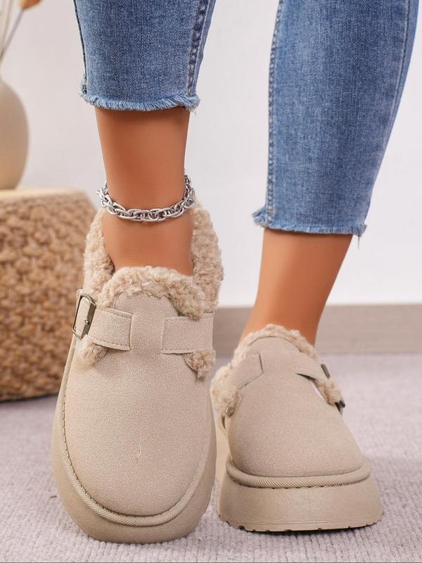 Women's Fashionable Fluffy Slippers, Fall Casual Soft Comfortable Home Slippers, Warm Slippers for Indoor & Outdoor Use for Fall & Winter, Fall Outfits, Fall Freshness Indoor Slippers