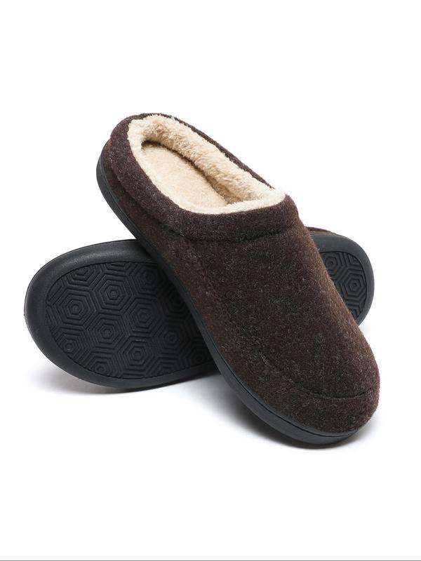 Men's Casual Solid Color Slippers, Non-slip Soft Comfortable Home Slippers, Warm Slippers for Indoor & Outdoor Use for Fall & Winter, House Slippers, Slippers for Men