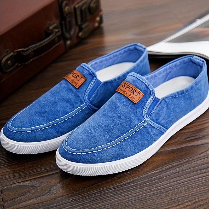 Comfy Canvas Slip-On Sneakers - Men's Canvas Shoes - Breathable, Lightweight, and Soft Walking Shoes for Middle Aged Men with Comfortable Fit Footwear Boy Slipon Flat Rubber Sweat Active