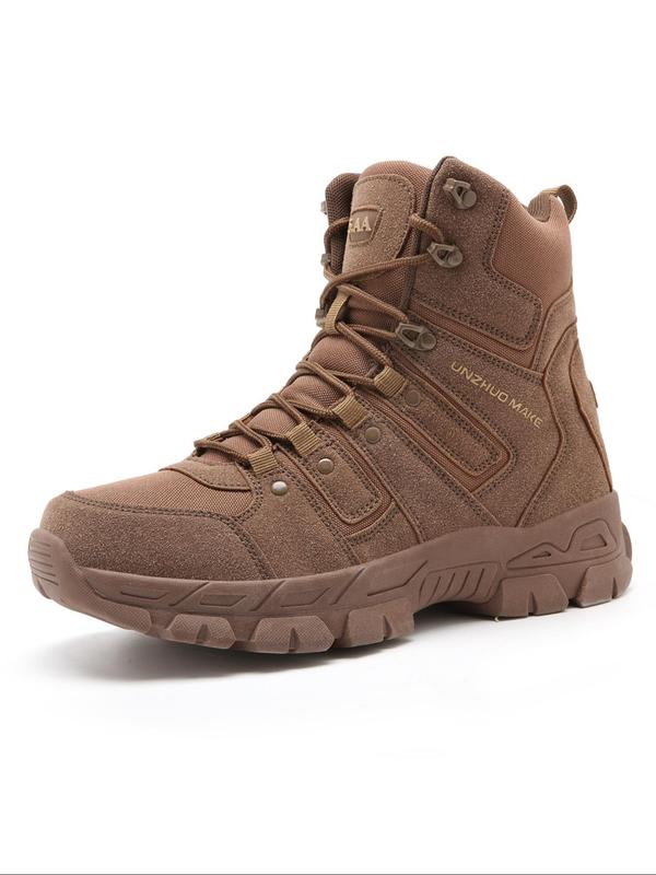 Men's Fashionable High Top Lace Up Work Boots, Casual Comfortable Non-slip Boots for Outdoor Adventure, Durable Shoes for Daily Wear