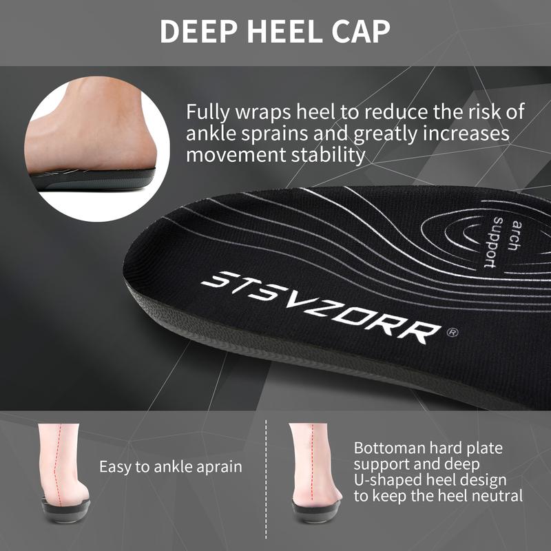 220+lbs Heavy Duty High Arch Support Insoles,Unisex Anti-slip Shoe Insoles,Comfortable Shock-absorbing Sports Insoles Footwear Soft insoles Flat Foam