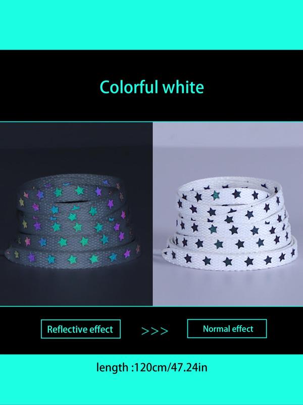 Star Pattern Shoelaces, Reflective Shoelaces for Women & Men, Shoes Accessories for Sneakers, Shoes Decorations for Daily Use