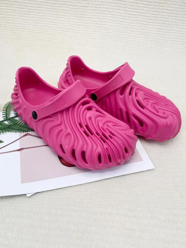 Women's Textured Design Clogs, Casual Comfortable Breathable Clogs for Beach, Fashionable Shoes for Indoor & Outdoor Wear