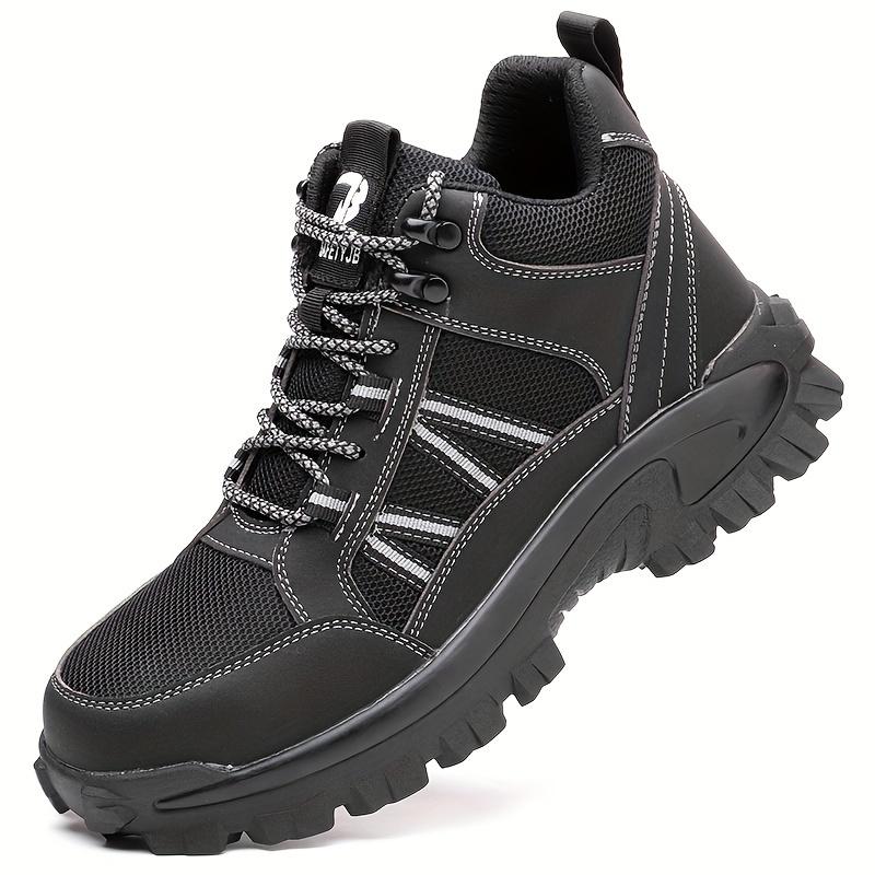 Men's High Top Safety Sneakers - Steel Toe, Lace-Up, Comfortable for All-Season Work Boy Footwear