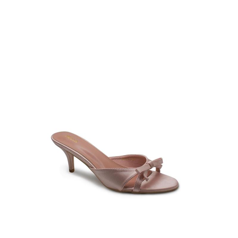 Delia Bow Heel - Pink Satin