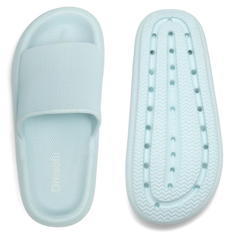 Men's Women's Quick Dry Open-Toe Slippers Cloud House Massage Shower Sandals EVA Winter Platform Anti-Slip Pillow Slippers