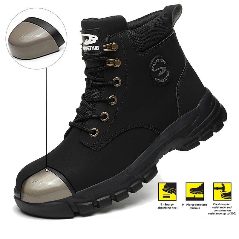 Water Resistant Steel Toe Boots Safety Work Boots for Men Lightweight Indestructible Construction leathers Safety Shoes Footwear Comfort Walking workboots work trainers