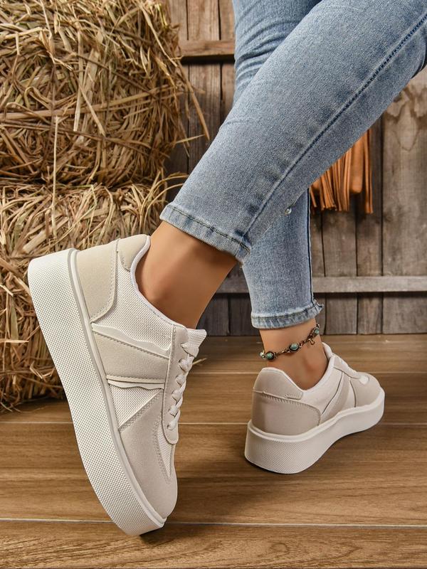 Women's Fashionable Solid Color Slip on Sneakers, Casual Comfortable Platform Shoes for Daily Wear, Female All-match Round Toe Shoes for Daily Wear