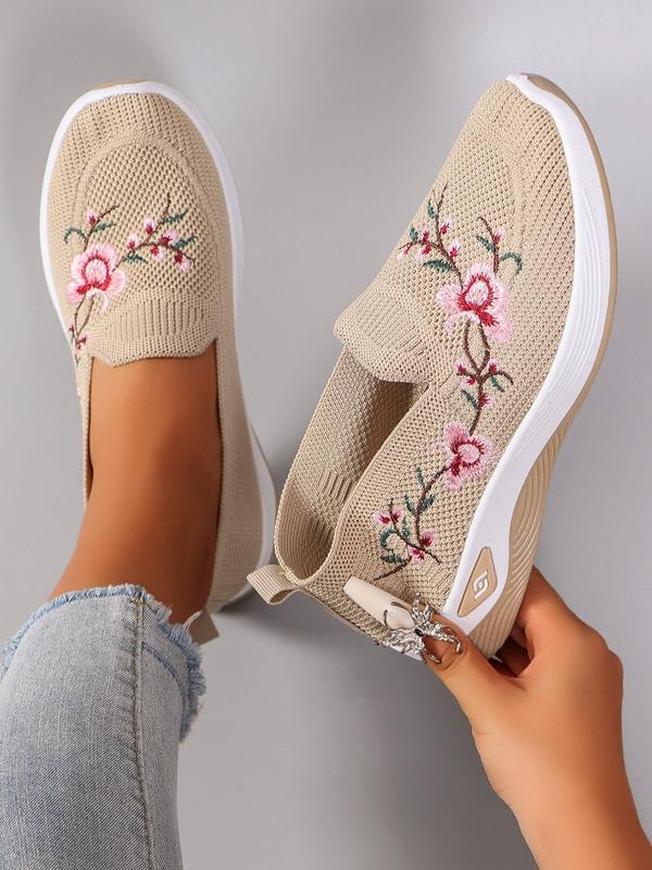 Fashionable Floral Pattern Mesh Breathable Lightweight Non-slip Sneakers for Women, Designer Shoes, Casual Comfortable Sports Shoes, All-match Commuter Shoes for Work & Daily, Summer Walking Shoes