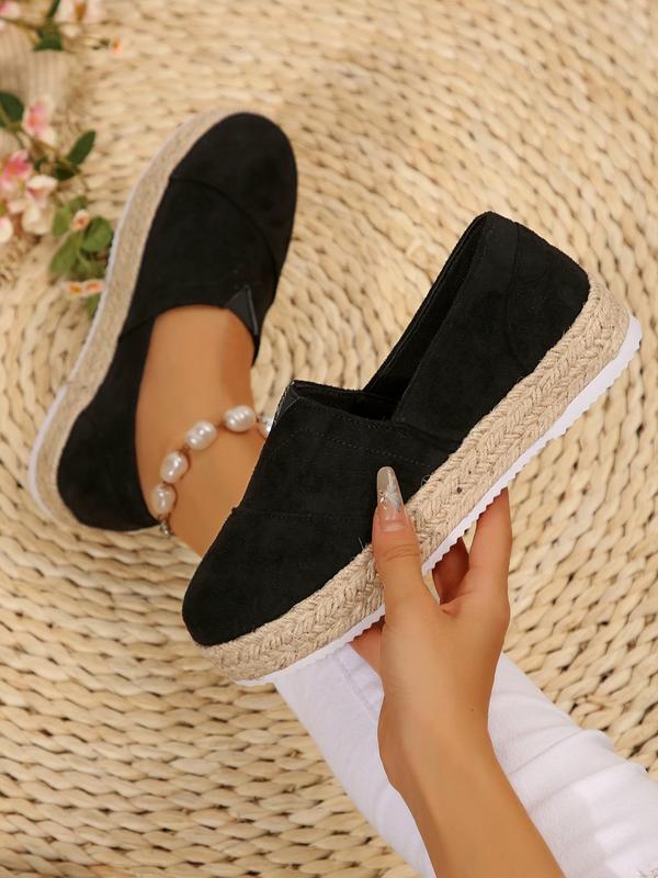 Women's Fashionable Plain Color Slip on Loafers, Casual Comfortable Round Toe Flat Shoes for Daily Wear, Lightweight Breathable Shoes for All Seasons