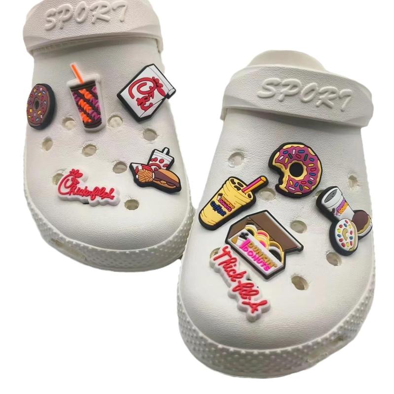 23 Pcs Donuts Charms for Clog Shoes Decoration, Sweet Cake Charms Accessories for Adult Footwear Comfort Water Proof Bedroom Bridal Knee Parent