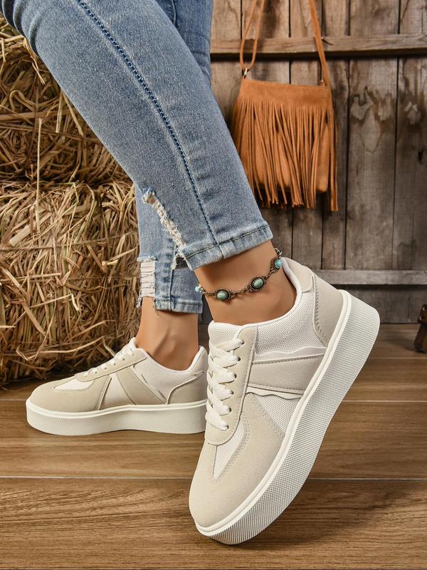 Women's Fashionable Solid Color Slip on Sneakers, Casual Comfortable Platform Shoes for Daily Wear, Female All-match Round Toe Shoes for Daily Wear