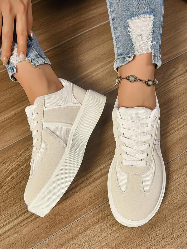 Women's Fashionable Solid Color Slip on Sneakers, Casual Comfortable Platform Shoes for Daily Wear, Female All-match Round Toe Shoes for Daily Wear