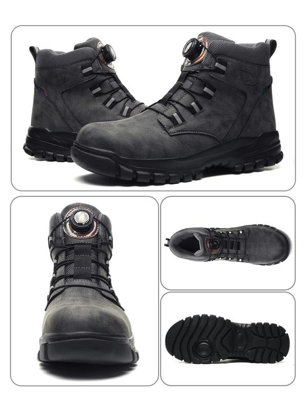 Men's Steel Toe Cap Work Shoes, Breathable Comfortable Safety Shoes, Non-slip Safety Shoes for Outdoor Work