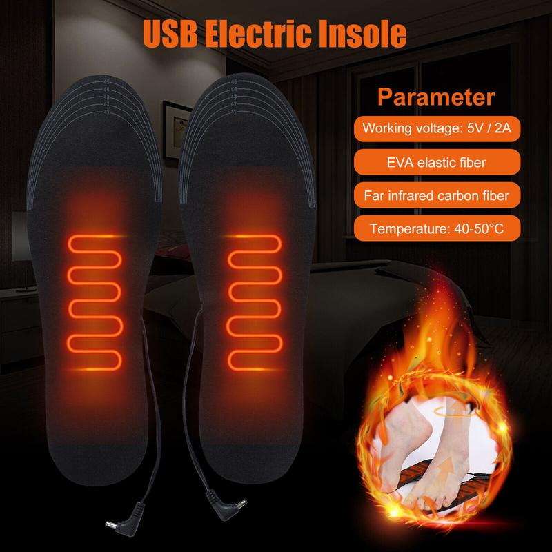 USB Electric Heated Shoe Insoles Sock Feet Heater Foot Pads Winter Warmer Insole Footwear Comfort