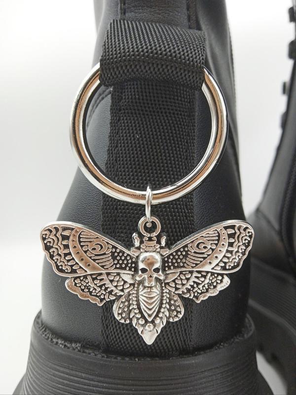 Punk Style Skull & Bat Design Shoe Charms, Fashionable Novelty Shoes Decorations for Boots, Stylish Y2k Shoes Accessories for Women & Men As Halloween Gift