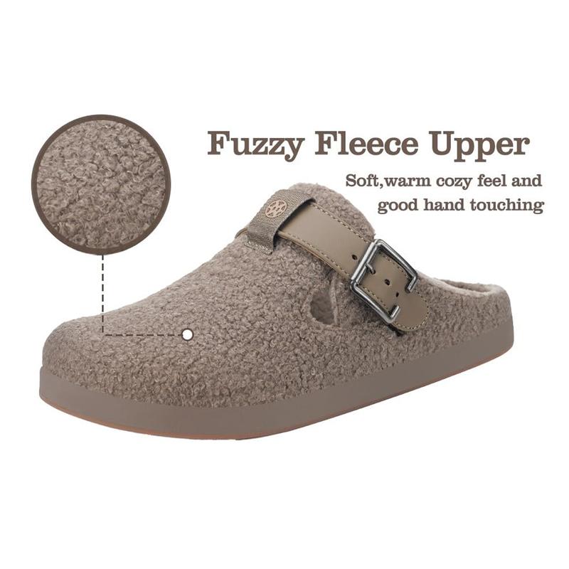 Men's Women's Fuzzy Fleece Lined Orthotic Arch Support Adjustable Buckle House Slippers Clogs for Plantar Fasciitis Indoor Outdoor Comfy Winter Slip On Slippers Footwear Walking Shoes Footwear Walking Shoes sherpa slippers