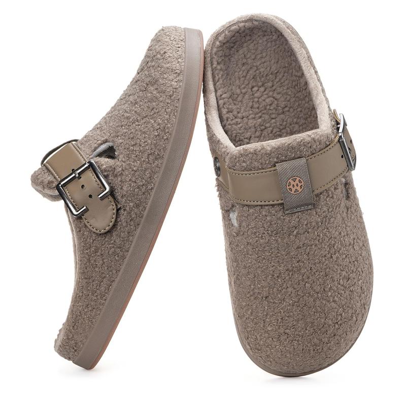 Men's Women's Fuzzy Fleece Lined Orthotic Arch Support Adjustable Buckle House Slippers Clogs for Plantar Fasciitis Indoor Outdoor Comfy Winter Slip On Slippers Footwear Walking Shoes Footwear Walking Shoes sherpa slippers