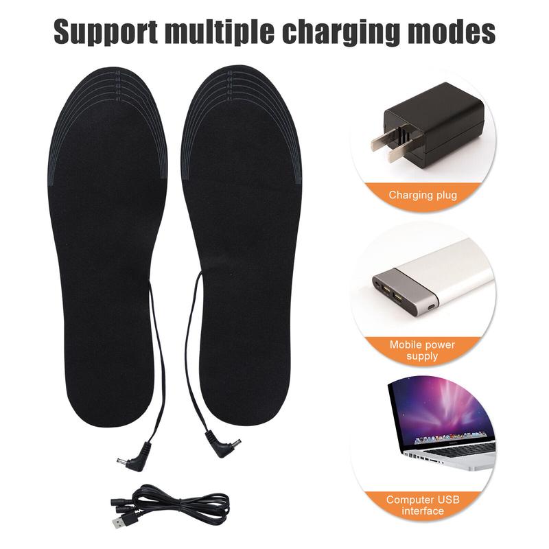 USB Electric Heated Shoe Insoles Sock Feet Heater Foot Pads Winter Warmer Insole Footwear Comfort