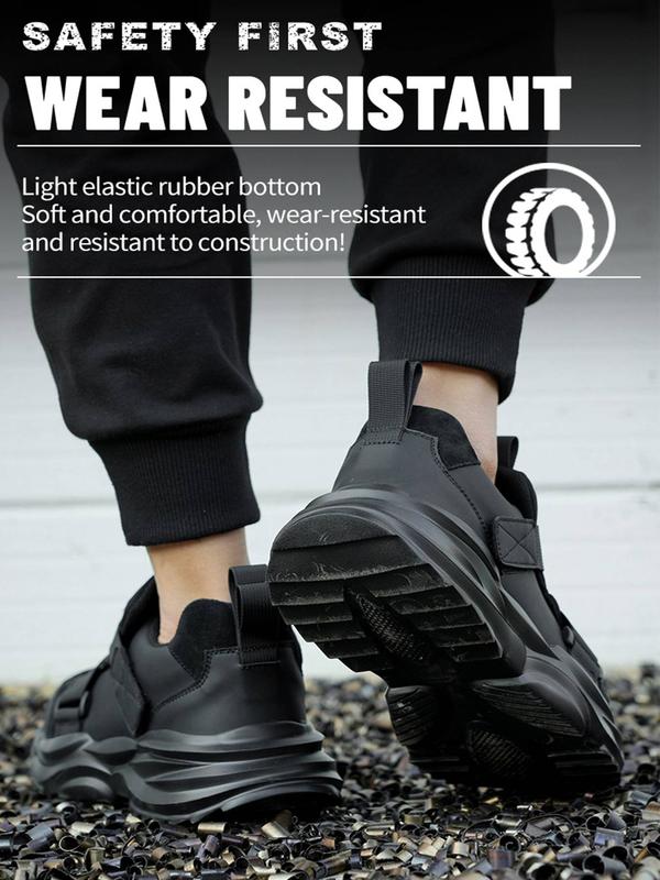 Men's Casual Lace Up Low Top Work Safety Shoes, Lightweight Breathable Comfortable Anti-smash and Anti-puncture Shoes for Daily Wear, Perfect for Students and Outdoor Sports Work Construction Shoes