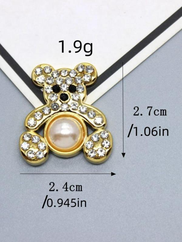 Cute Bear & Flower & Faux Pearl Decorated Shoe Charms, Fashionable Novelty Shoes Decorations for Clogs, Shoes DIY Accessories for Women & Girls