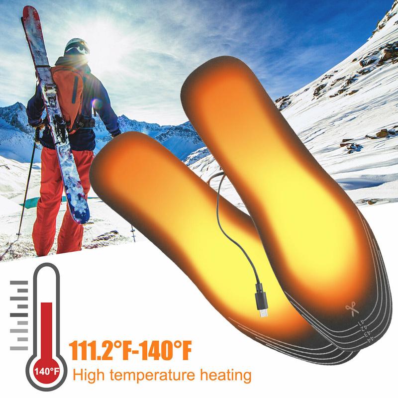 USB Electric Heated Shoe Insoles Sock Feet Heater Foot Pads Winter Warmer Insole Footwear Comfort