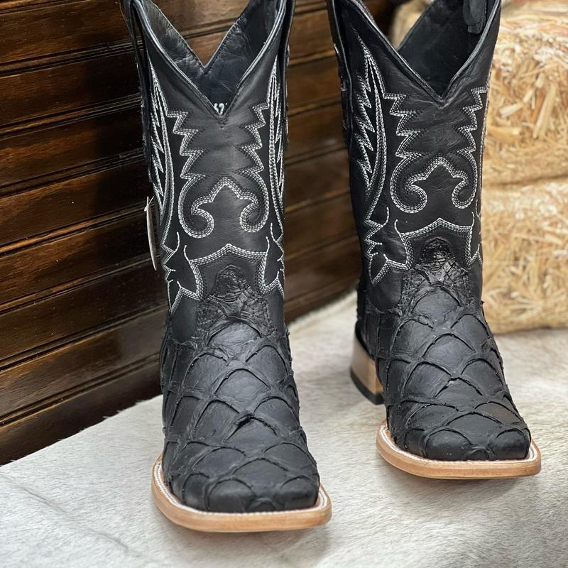 Men CowBoy Boots Black moor