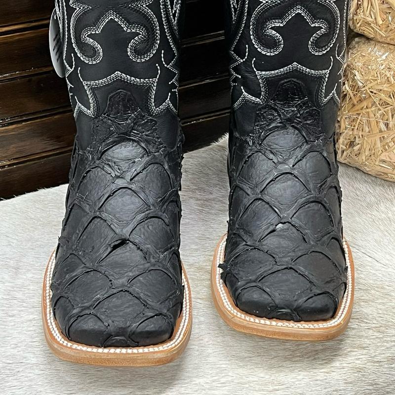 Men CowBoy Boots Black moor