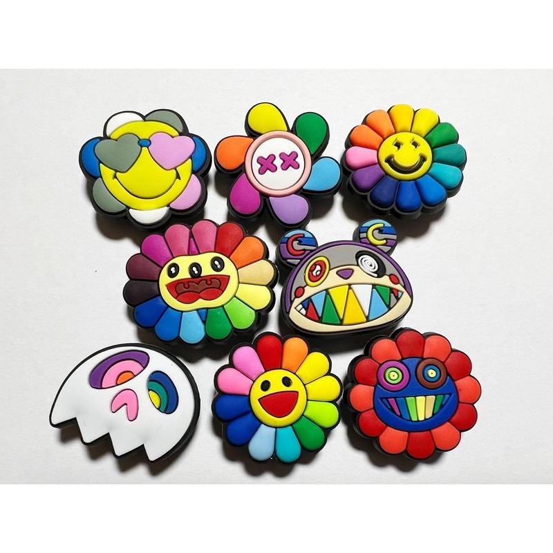 Colorful Rainbow flowers Theme Fancy shoe charms and more