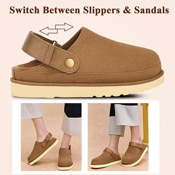 Autumn new female fashion with thick soled slip-on Velcro women's shoes Baotou slippers spring and autumn slippers comfortable slippers home outdoor slippers