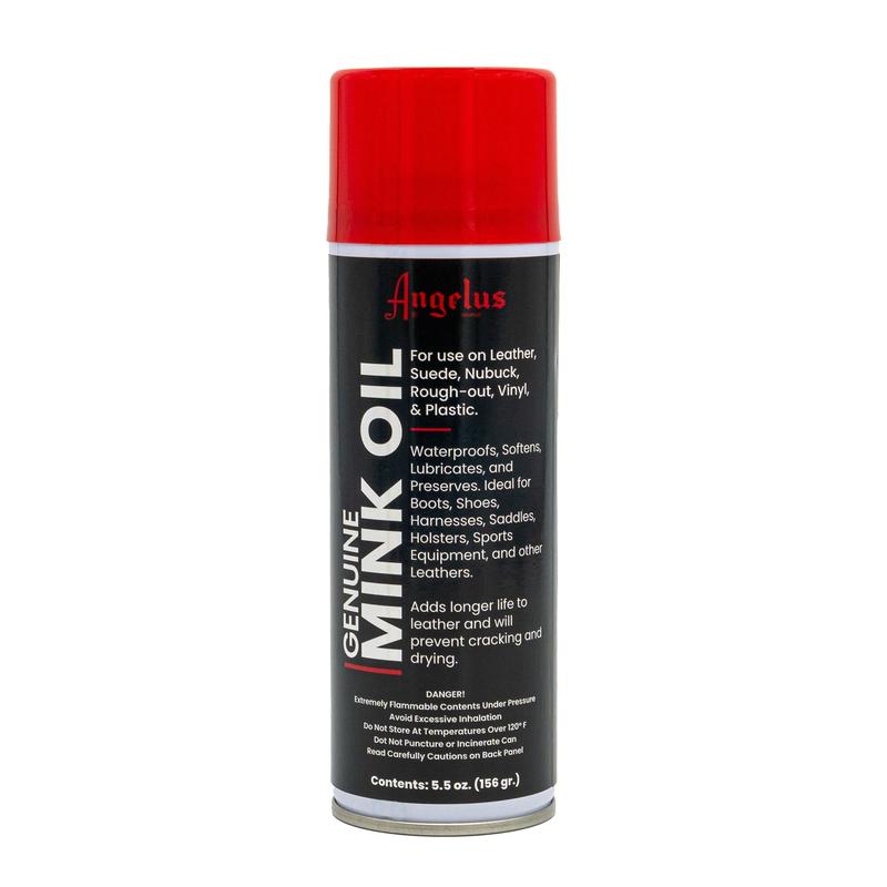 Angelus Mink Oil - Aerosol, Water-Proofs, Softens, And Rejuvenates Leather & Suede, Adds Longer Life To Leather. Restore Suede,