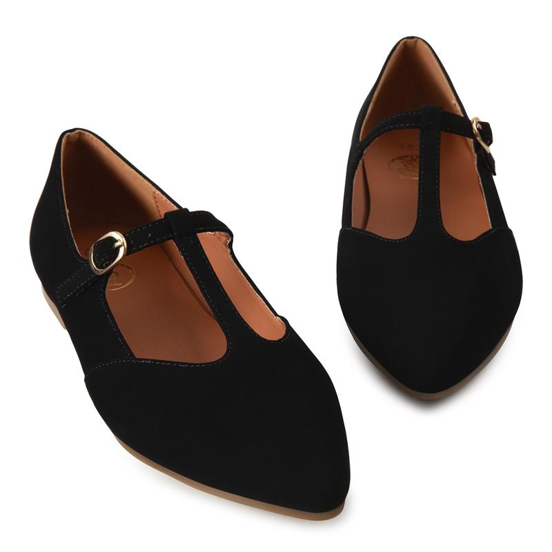 Trary Flats for Women, T-Straps Mary Jane Shoes Women, Pointed Toe Rothys Flats for Women, Women's Flats, Black Flats for Women, Work Shoes Women, Shoes for Women Dressy, Business Casual Shoes Women