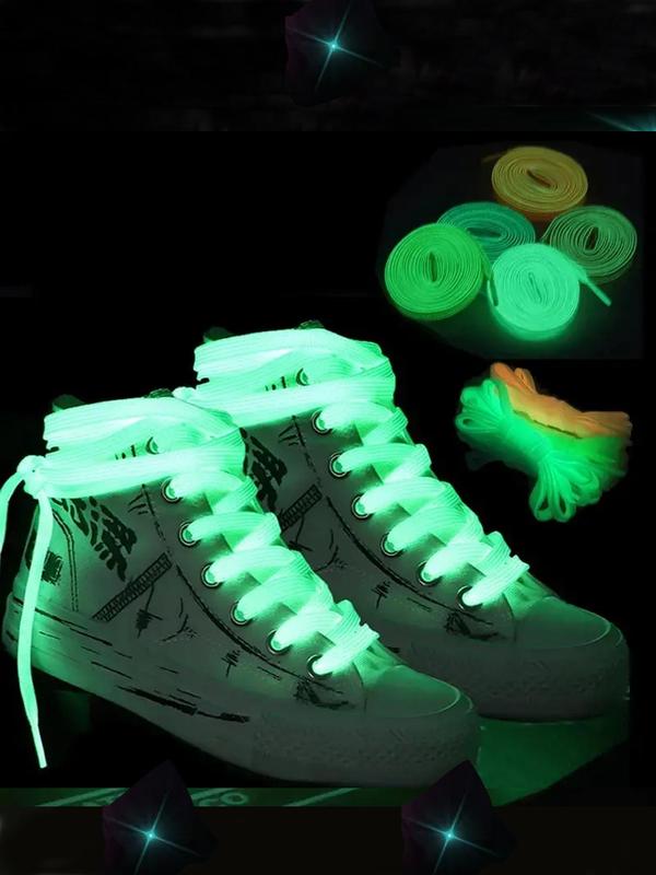 Glow in The Dark Shoelaces, 4 Pairs Cute Luminous Shoes Laces Suitable for Party and Dance Costumes, Shoes Accessories for Party, Daily Clothing Decor for Men & Women