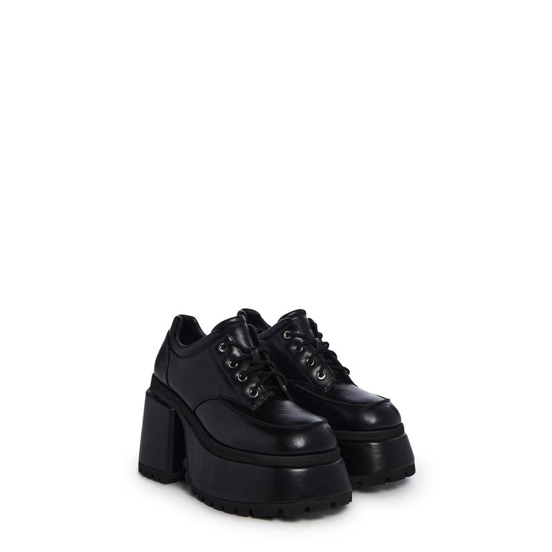 Acting Up Platform Oxfords - Black