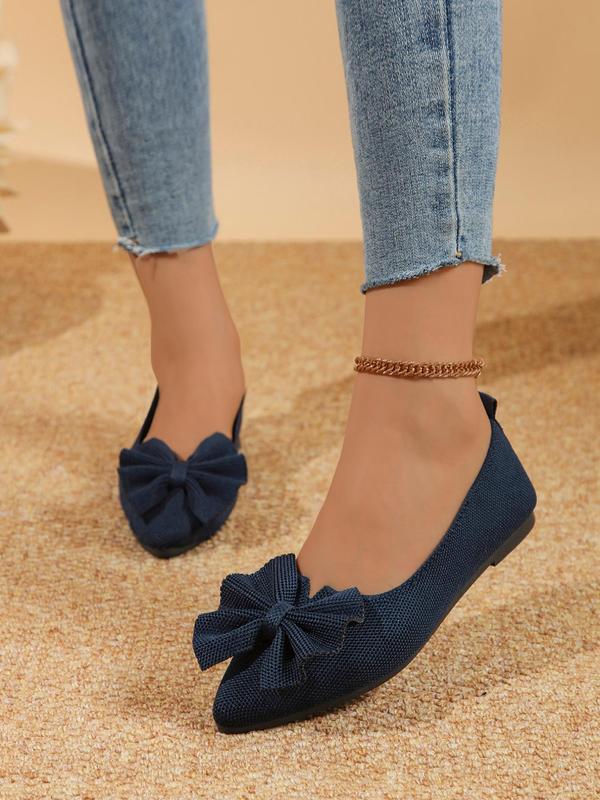 Women's Fashionable Bowknot Design Slip on Flats, Casual Comfortable Breathable Flat Shoes, All-match Commuter Shoes for Work & Daily Wear