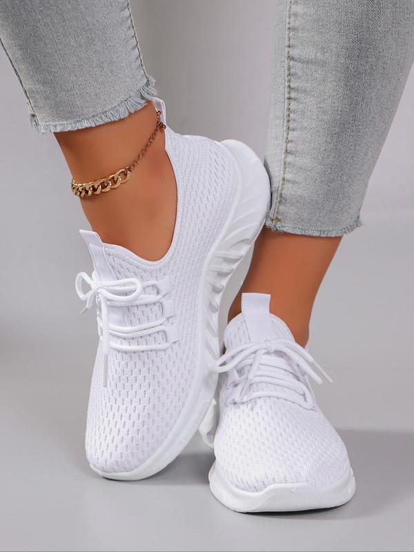 Women's Fashionable Letter Label Lace Up Low Top Sneakers, Casual Comfortable Breathable Sports Running Shoes,  Designer Sneakers