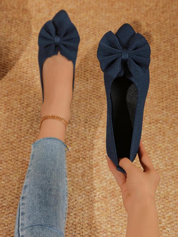 Women's Fashionable Bowknot Design Slip on Flats, Casual Comfortable Breathable Flat Shoes, All-match Commuter Shoes for Work & Daily Wear