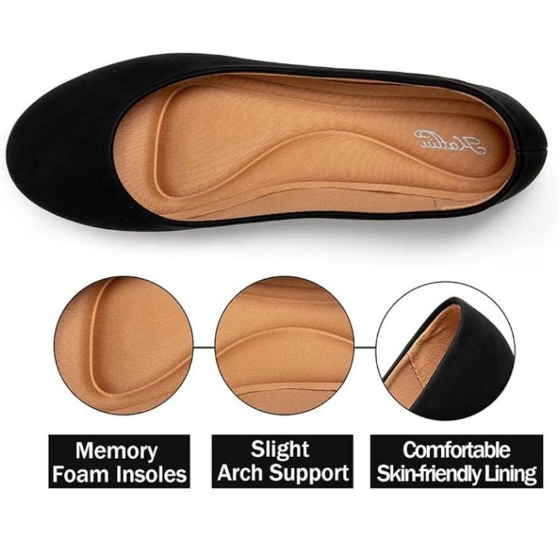 [Fall New Arrivals] Katliu Women Super Comfortable Flats Round Toe Ballet Flats Slip on Walking Flat Shoes repetto  ballet flats