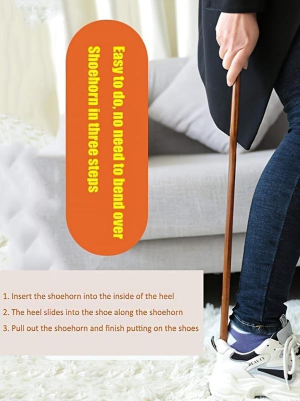 Wooden Shoe Horn, Long Shoe Horn, Shoe Horn for Men & Women, Shoes Accessories for Home & Travel