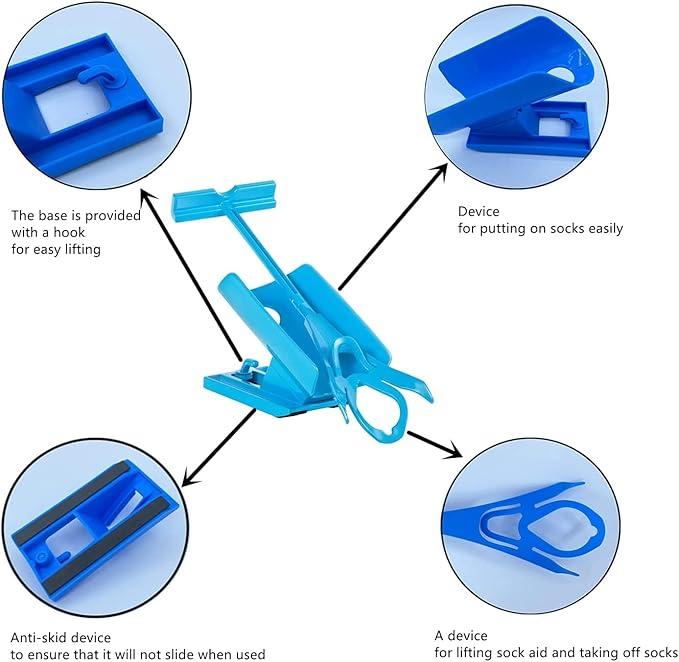 Sock Helper - for Putting the Socks ON & Taking OFF without Bending - Easy On Easy Off Sock Dressing - Sock Aid for Elderly & Pregnant