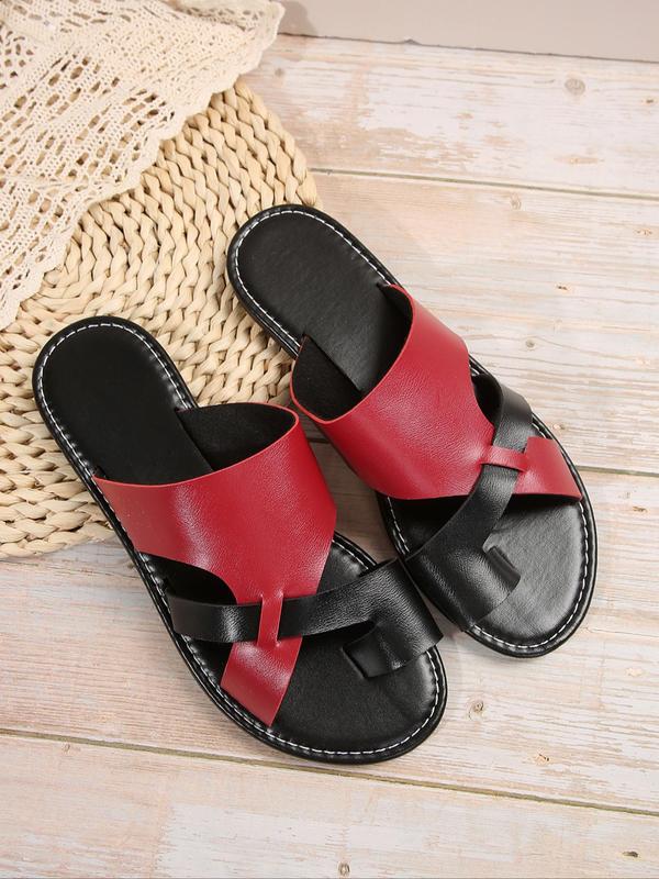 Women's Plain Color Slip on Sandals, Casual Versatile Thong Sandals for Summer, Lightweight Comfortable designer Slide Sandals for Daily Wear, Walking Shoes