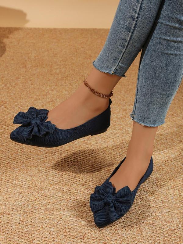 Women's Fashionable Bowknot Design Slip on Flats, Casual Comfortable Breathable Flat Shoes, All-match Commuter Shoes for Work & Daily Wear