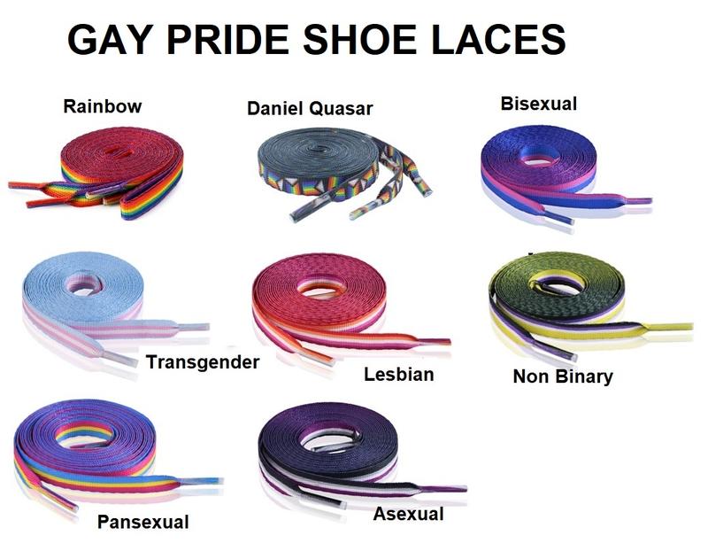 Gay Pride Shoelaces (Rainbow, Transgender, Bisexual, Pansexual, Lesbian, Asexual, Daniel Quasar, NonBinary) - Perfect for PRIDE Parades, Events, Gift Giving.  Show Your PRIDE with these laces. Footwear Comfort