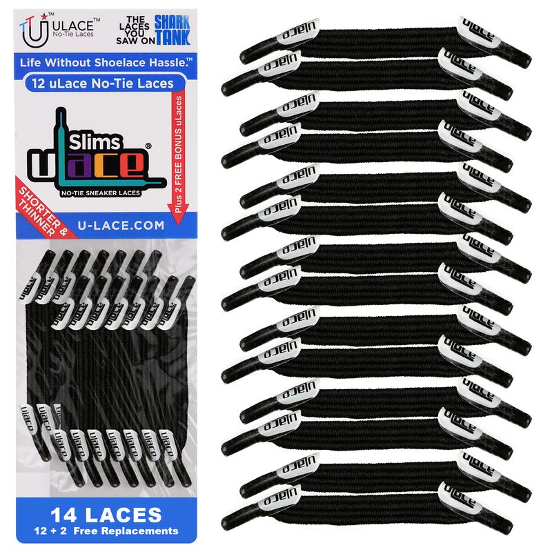 uLace Slim No-Tie Shoelaces: Stretchy, Easy-to-Install Elastic Laces for Sneakers - Set of 14 Footwear Comfort Tactical Bedroom