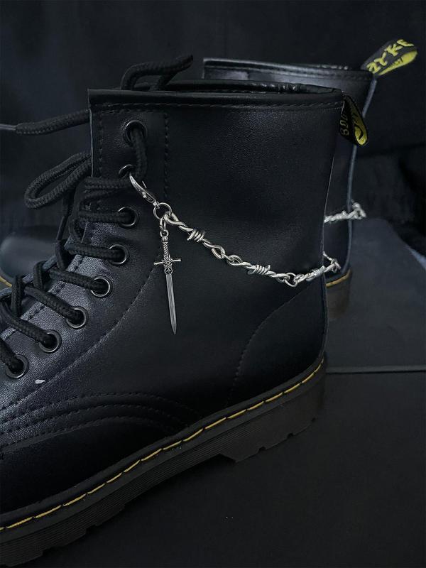 Punk Style Thorn Chain & Sword Design Shoe Charms, Fashionable Shoes Decorations for Women & Men, Trendy All-match & Exquisite DIY Shoes Accessories for Birthday Gift