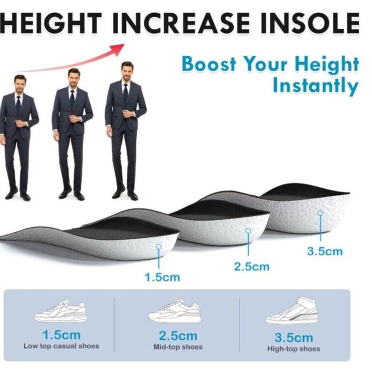 1 Pair Men Women Invisible Height Increase Insoles Heel Lift Taller Shoe Inserts Pad US