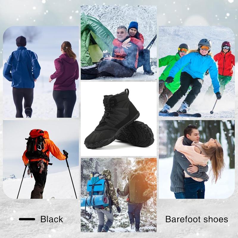 Mens Winter Snow Boots Shoes Minimalist Womens Boots Warm Ankle Booties