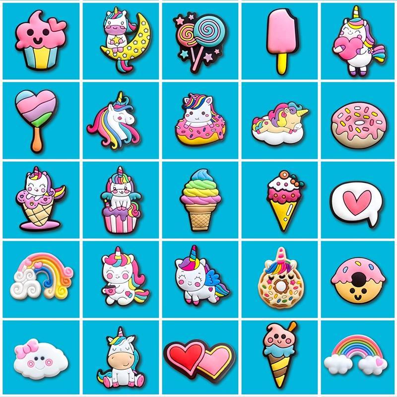 25 42Pcs Unicorn Shoe Decoration Charms for Clogs Sandals, Cute Rainbow Shoe Accessories Charms for Girls Party Favors Gifts: DISCOUNTED PRICE, LIMITED TIME OFFER, FAST SHIPPING