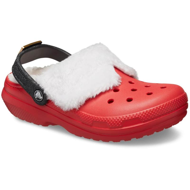 Crocs Unisex Adult Santa Classic Lined Clogs, Lightweight Comfortable Fuzzy Slippers