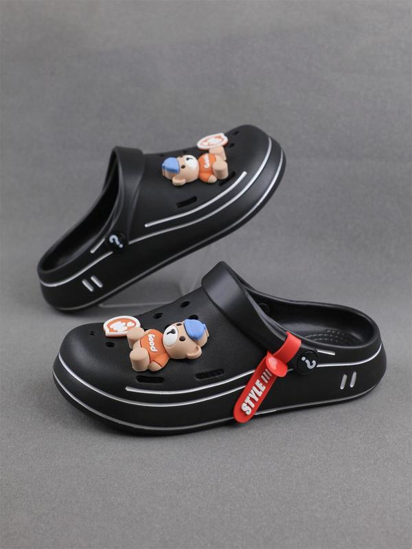 Women's Cute Cartoon Bear Design Clogs, Casual Comfortable Non-slip Clogs, Fashionable Clogs for Indoor & Outdoor Wear